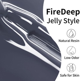 Firedeep Jelly Dark Grey Gel Nail Polish Sheer Grey Nail Polish UV/LED Soak Off Gel Polish for Nail Art Manicure DIY at Home 0.54 Fl Oz 1Pcs