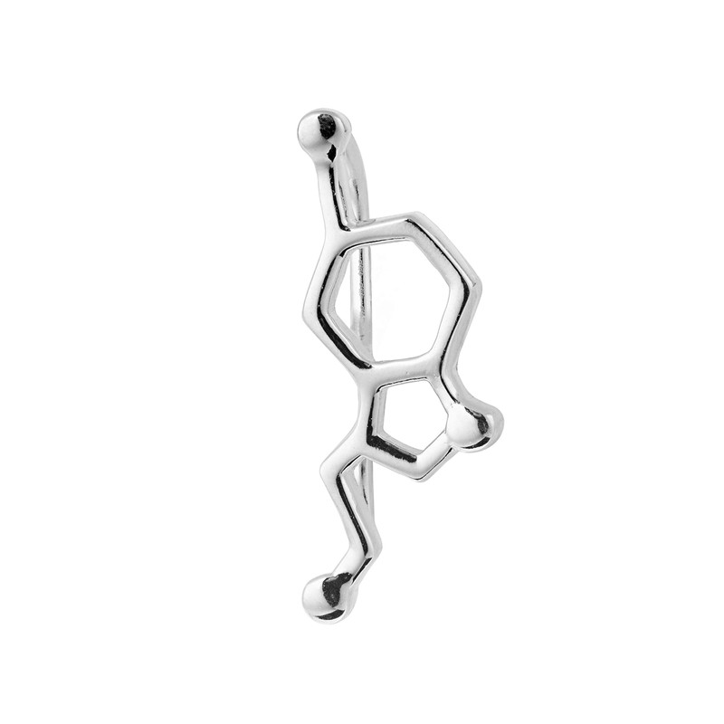 Serebra Jewelry Serotonin Molecule Stud Earrings 925 Sterling Silver Chemistry