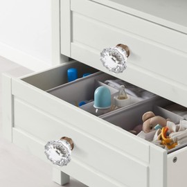 Crystal Drawer Knobs Cabinet Knob Antique Drawer Pulls, Kitchens Closet Dresser Drawers Cupboard Wardrobe Vintage Pull, Tiradores para Gabinetes De Cocina, Clear Crystals Champagne Bronze Base Pack