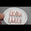Light Pink Press on Nails Almond Fake Nails Glitter Magnetic