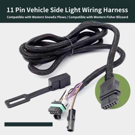 ALLCSM Upgraded 26357 22413 11 Pin Vehicle Side Light Wiring Harness with Dust Cover Replacement for Western for Fisher for Blizzard for SnowEx Plows 11-Pin Snow Plow