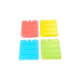 Ice blocks (Set of 4) Ice Packs for Lunch Boxes Cooler Ice Packs Long Lasting Lunch Ice Packs Slim Reusable Cool Packs for Cooler Freezer Ice Packs Stackable Square Design (All 4 Colours)