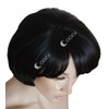 CiCiCa-“ABIGAIL”, Synthetic Full Wig, Layered Short Wig with Bangs, Black
