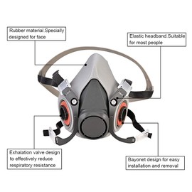 Respirator Mask, Faburo Dust Gas Mask with Filter, Paint Mask, Chemical Mask for Dust, Organic Vapors, Chemicals Protection with Safety Goggles