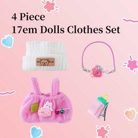 17cm Fashion Doll Clothing，and Premium Accessories，Exquisite Doll Accessories，Fashion Doll Set, (Pink 4-Piece Set)