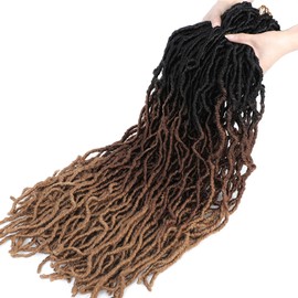 Ombre Faux Locs Crochet Hair Soft Locs 36 Inch 7 Packs Crochet Locs Natural Long Locs Crochet Hair For Women Synthetic Pre looped Crochet Braids (36 Inch (Pack of 7), 1B/30/27)