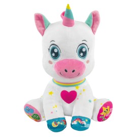 Clementoni Baby Scintilla Unicorn Singing and Brilla, Interactive Talking Plush Toy, Music Game for Children from 6 Months, Activity Centre for Sensory and Cognitive Development, Italian