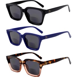 Yogo Vision Bifocal Reading Sunglasses for Women-Classic, Trendy Retro Style