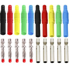 Xiatiaosann Banana Plug, Pack of 10, 4 mm Banana Plug, Jack, Insulated Safety Sheathing for Speakers, Amplifier, Test Probes Plug