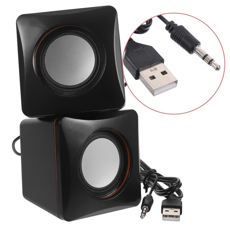 Operitacx 1 Pair Portable Desktop Speakers with Strong Bass for
