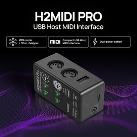 CME H2MIDI Pro – Advanced USB Host MIDI Interface with Router, Filter, Mapper, Future-Proof 32-Bit Processor, Dual Power Mode – Minimal Size, Maximum Features for Guitarists & Producer