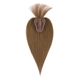 TESSHAIR Human Hair Toppers for Women 12 inch Real Hair Topper with Bangs 150% Density #04 Medium Brown