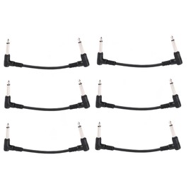 Leadigol 6 PCS Guitar Patch Cables, 5.90 inch Guitar Pedal Cable Effect Cable Cord Black Universal Right Angle Pedal Board Cables Guitar Patch Cable