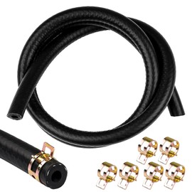 Fuel Hose Diameter 6 mm, 100 cm Long, Fuel Hose with 5 Pieces Hose Clamps, Car Hose, for Small Engines, Moto, Car
