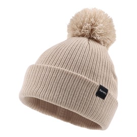 Bamery Infant Baby Winter Hat Toddler Knitted Beanie Kid Boy/Girl Acrylic Pompom Beanies 0-10 Years Old (6-36 Months, Beige)