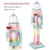 VALICLUD Christmas Nutcrackers Figures Pink Nutcracker Ornament Green Pink Nutcracker