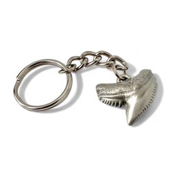 Shark Tooth Keychain Shark Tooth Keyring- Tiger Shark Tooth Key Chain | Shark Tooth Charm Keychain | Shark Tooth Necklace Keychain | Gifts for Shark Lovers | Sea Life Key Chain | Scuba Gifts
