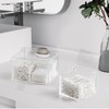 WORHE Cotton Swab Ball Holder Rectangle Qtip Holder with Lid