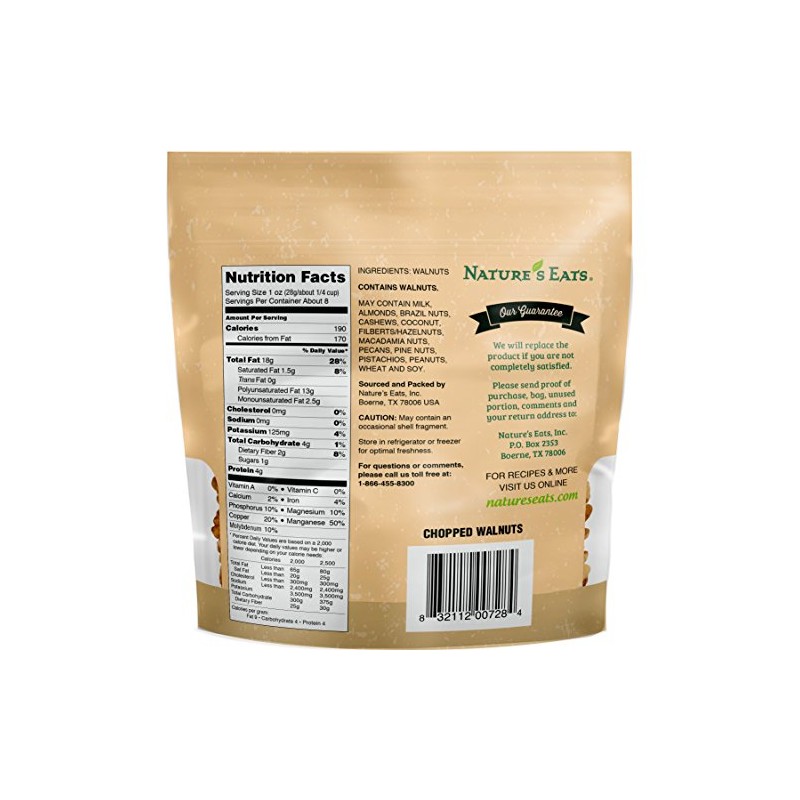 Nature's Eats Chopped Walnuts, 8 Oz