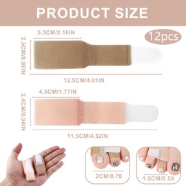 12 Pcs Fabric Hammer Toe Corrector Straightener Reusable Non-Slip Broken Toe Separators Splint Cushioned Bandage Warp Avoid Secondary Trauma for Correcting Bent Broken Crooked Overlapping Toes