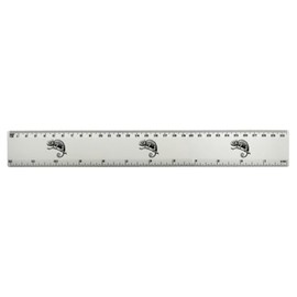 'Chameleon on Branch' 30cm (12 Inch) White Plastic Ruler (RL00086794)