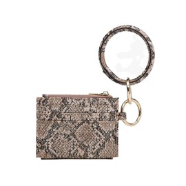 JEN & CO. Sammie Women's Bangle Wrislet Wallet Clutch With Zip Change Pocket Vegan Leather Rhubarb Purple