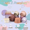 SKYWHALE 8PCS Stacking Cups for Rabbits, Stackable Bunny Toys, Natural