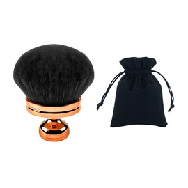 Extra Large Body Makeup Brush, Professional Kabuki Self Tanning Brush with Drawstring Bag, Oval Foundation Brushs for Face and Leg, Sunscreen and Bronzer Applicator for Smooth Blend (Black)