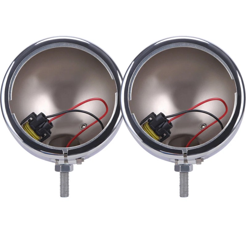 OUMURS Chrome 4.5" Spot Passing Fog Lights Lamps Housing Bucket