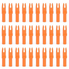 Pack of 30 Arrow Nocks Replacement Nocks for Archery ID6.2 mm/0.244 Inch Inserts Made of Plastic Replacement Nocks for Archery Hunting (Orange)