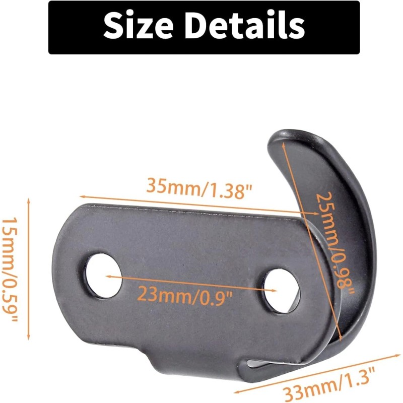 NoBrand 12PCS Stainless Steel Under-Shelf Coat Hook with Screws Mount