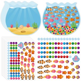 16 Sets Summer Ocean Crafts Kits, Ocean Stickers with Under The Sea Scenes, Make Your Own Sea Life Animal Fish Stickers for Summer Activity Party Supplies
