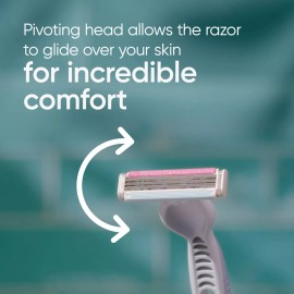 Gillette Venus Simply3 Women's Disposable Razors, 4 Count (Pack of 1)