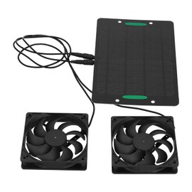 10W 12V Solar Panel Fan Kit, Solar Panel Powered Fan with 2m Cable, Outdoor Portable Ventilator Exhaust Fan for Chicken Coops, Greenhouse, Shed, Pet House (2pcs Fan