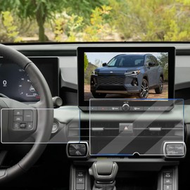 KOOGEN 2 Pack Tempered Glass Screen Protector for Toyota RAV4 2026,10.5" Infotainment Screen & 12.3" Dashboard Film Compatible With LE SE XLE Premium Woodland Car Accessories