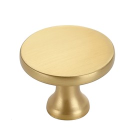 Ravinte 5 Pack 1-1/4 Inch Gold Round Kitchen Cabinet Knobs,Zinc Solid Drawer Pulls, Cabinet Handles for Cupboard, Dresser, Closet and Bathroom, Modern Cabinet Hardware for Cabinets