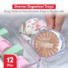 My Happy Home 12 Pcs Clear Plastic Drawer Organiser Trays,