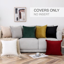 Regal Home Collections Soft Decorative Throw Pillows Case - 18x18 Pillow Cover - Square Pillowcase for Couch/Sofa Cushion, Bedroom/Living Room Pillows, 2 Pack- Solid White