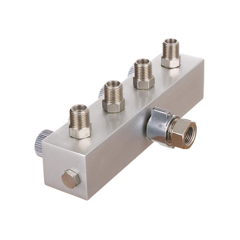 Professional Air Distributor for 4 Air Hoses Airbrush Pistol Compressor