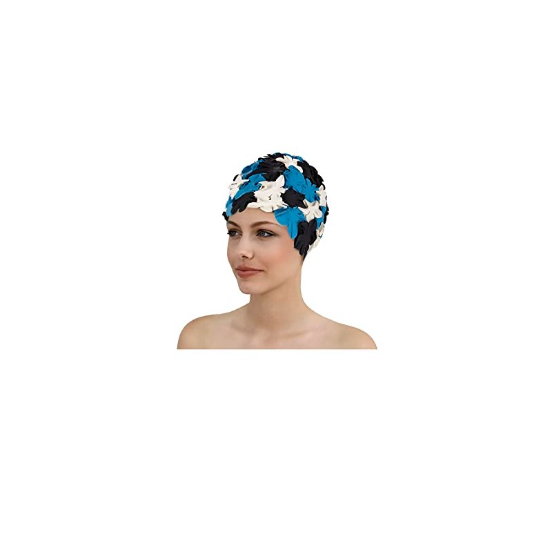 Fashy Ladies Rubber Flower Swimming Cap Blue 3191 50