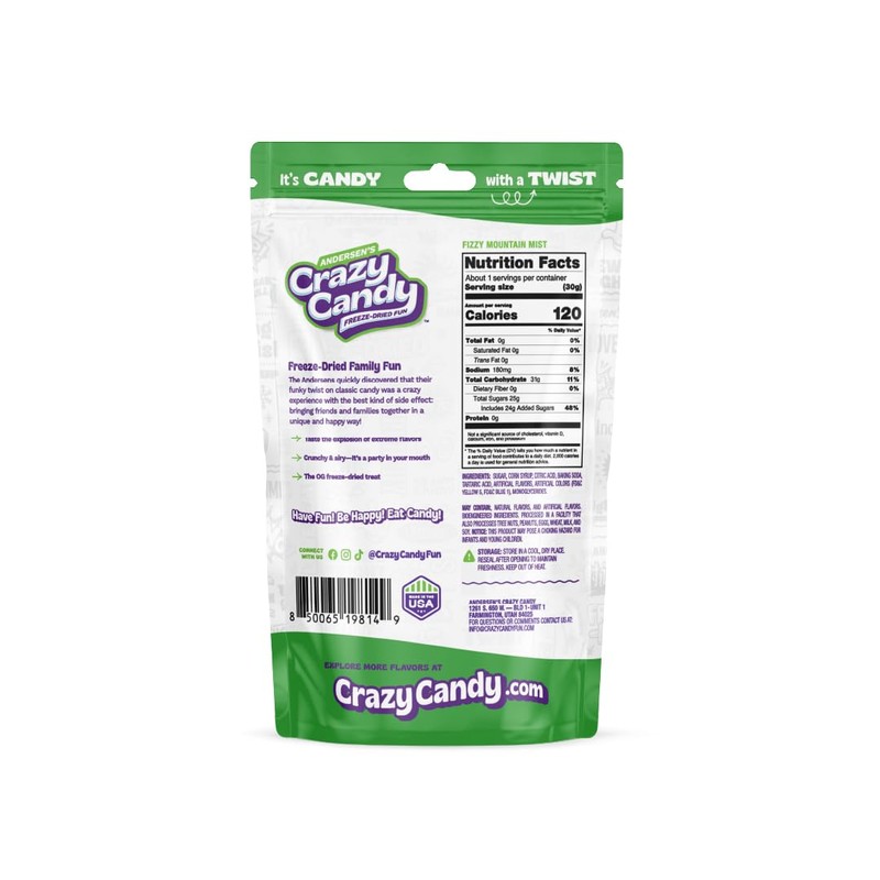 Andersen's Crazy Candy Freeze-Dried Citrus Blend Candy, 1.1 oz, Fizzy