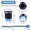 DMWD 2Pcs 22mm Momentary Metal Push Button Switch 12V-24V 1NO