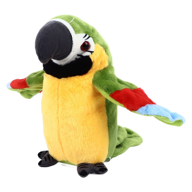 Electric Talking Parrot Plush Toy Soft Record Vocals Interactive Voice