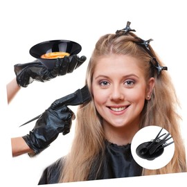 Healvian Disposable Hair Dyeing Kit Hair Coloring Tools Mixing Bowl Brush and Spoon for Home and Salon Use Black