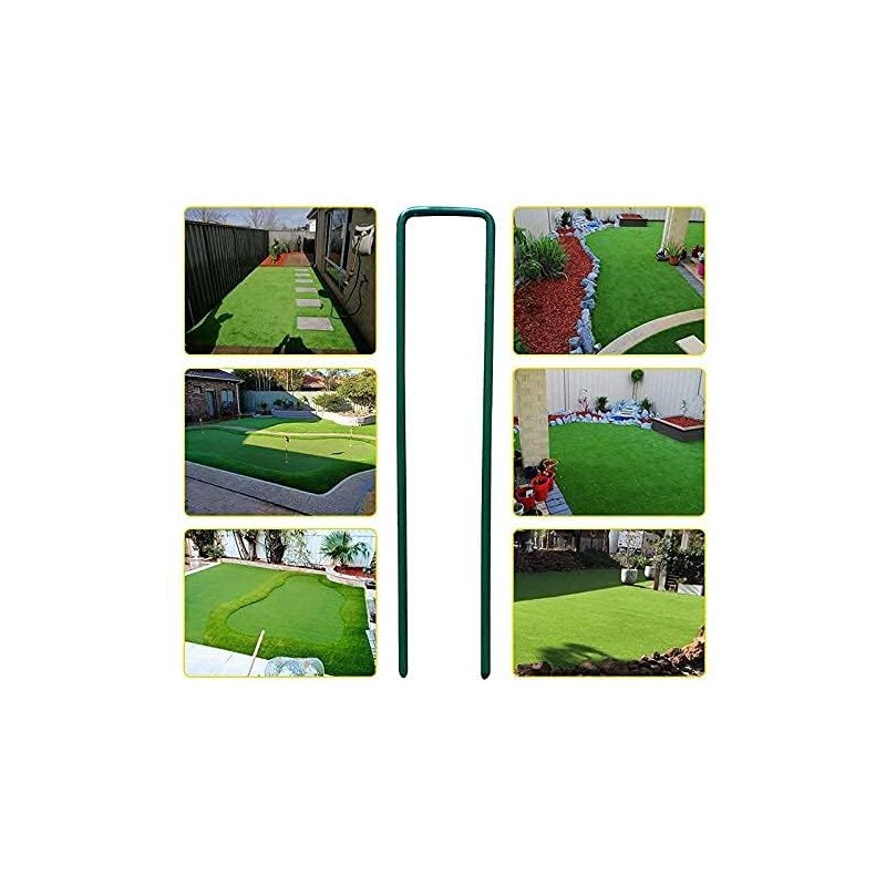 Artificial Grass Pins, U-shaped Pins, Green (5.9 inches (150 mm),