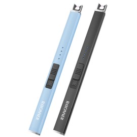 RAYONNER Lighter Electric Lighter Candle Lighter USB Lighter with Safety Switch Rechargeable Flameless Plasma (Sierra Blue+Black, Packs of 2)