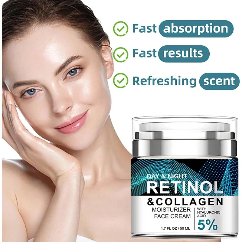 Anti Wrinkle Face Cream with 5% Acid, Collagen, 24hr Skincare,