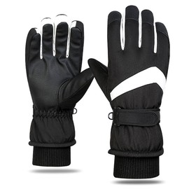 A-QMZL Winter Gloves Waterproof Warm Ski Gloves Women's Thermal Gloves Windproof Touchscreen Gloves Thickened Cold Protection Gloves for Skiing Running Cycling Motorcycle (Black1)