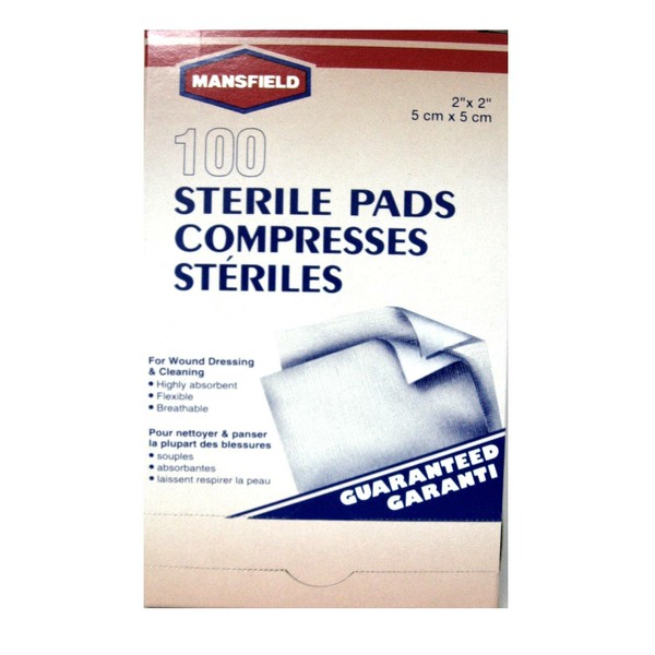 Mansfield Sterile Pads 2" x 2" 100 Count