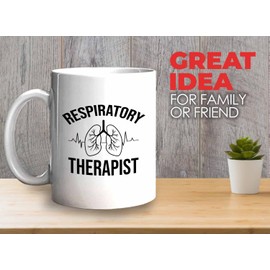 Respiratory Mug White 11oz - Respiratory Therapist - Breathing Exercise Muscle Trainer Health Fitness